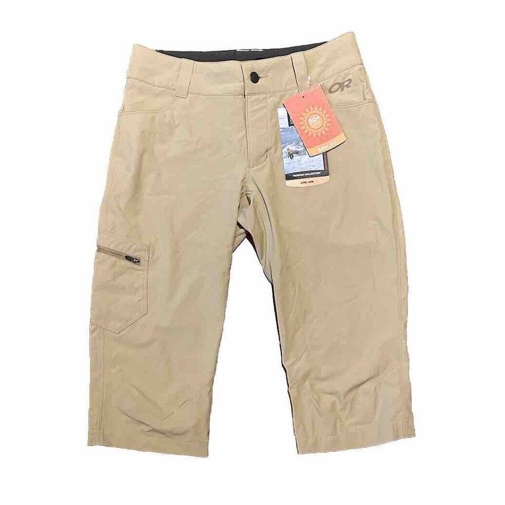 New Outdoor Research Womens Ferrosi Capris Pants Size 4 Khaki Hiking SPF 50